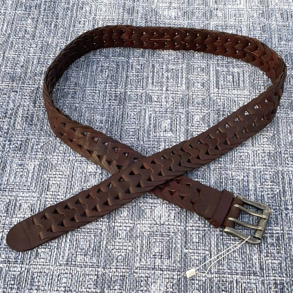 Jeanswest Cuir Vertiable Belt Genuine Leather Braided Waistband Unisex Size 36 - Picture 5 of 12